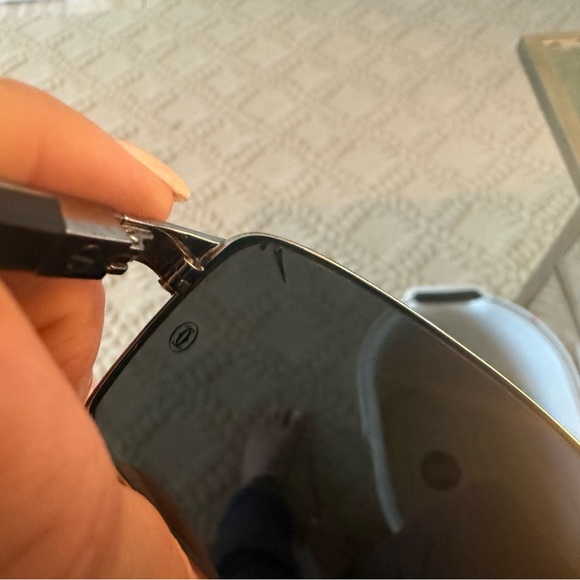 Authentic Cartier Santos 120 62 mm silver tone sunglasses - Picture 6 of 7